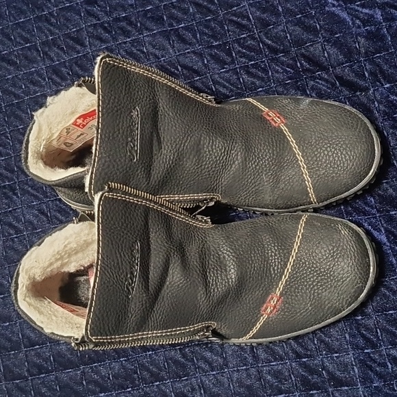 Womens Rieker L4270 Oberursel Short Black Leather Boot size 39 - Picture 5 of 9